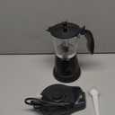 LAOION Cuban Coffee Maker, 6 or 3cup Electric Espresso Coffee Maker, Portable Cafeteras Electricas Modernas, Electric Moka Pot with Detachable Base & Overheat Protection, Coffee Gift for Home Travel (Black)