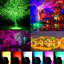 MIWAT 20W 2Pack LED Flood Light, Plug in RGB LED Color Changer Lamp with Remote, IP68 Waterproof Outdoor Floodlights for Wedding, Garden, Playground, Party