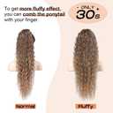 SEIKEA Ponytail Extension, PT005 Isabella 18" Long Bohemian Curly Drawstring Ponytail Light Fluffy Multi Layered Clip in Hair Extensions Ponytail Natural Soft Synthetic Hairpiece Brown/Caramel Blonde