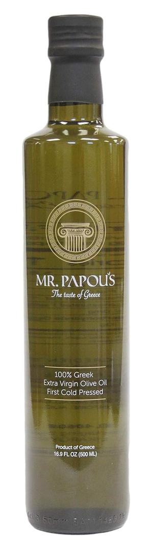 Mr. Papou's | Extra Virgin Olive Oil | First Cold Pressed | Family Owned | Harvested in Greece | 16.9 fl oz (500 ml (17 ounce)) (EXP 08/01/25)