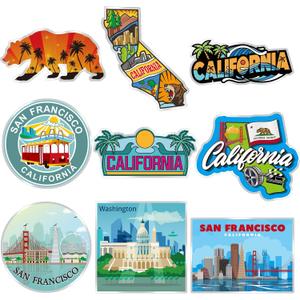 18 Pcs California Fridge Magnet Magnetic Refrigerator Stickers Metal California Souvenirs Gifts Refrigerator Magnets Home Decoration Accessories