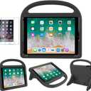 SUPLIK Kids Case for iPad 5th/6th Generation (9.7-inch, 2017/2018), iPad Air 2 Case with Screen Protector, iPad Pro 9.7 Durable Shockproof Protective Cover with Handle Stand for Kids, Black