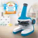 NATIONAL GEOGRAPHIC Microscope for Kids - Science Kit with an Easy-to-Use Kids Microscope, Up to 400x Zoom, Blank and Prepared Slides, Rock & Mineral Specimens, STEM Project Toy