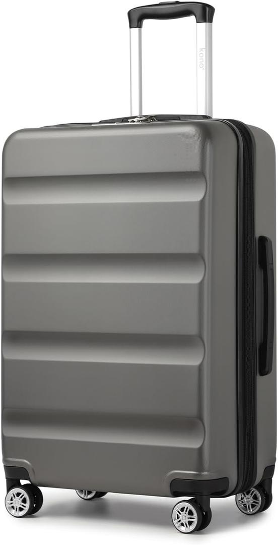 Kono 28 Inch Expandable Spinner Luggage with Wheels Hardshell Large Checked Suitcase TSA Lock Grey Kono 28 Inch Expandable Spinner Luggage with Wheels Hardshell Large Checked Suitcase TSA Lock Grey