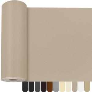 OcePor Self Adhesive Leather Repair Patch, 17 x 160 inch Leather Repair Tape, Leather Patches for Furniture, Vinyl Leather Repair Kit for Couches, Boat Seats, Furniture, Cars(Ivory Gray)