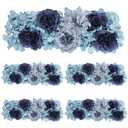 DIYDOFUN Pack of 4 Artificial Flower Wedding Arch Decorations, 18 inch Floral Wall Backdrop Centerpieces for Party Bridal Shower Event Table Wall Arrangement - Navy Blue