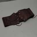 TRIWORKS Women Waist Belt Corset Lace Up Tied Waspie Elastic Wide Belt for Dresses Halloween Pirate Corset (Fit Waist Size 27"-31", Dark Coffee)