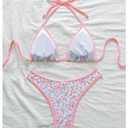 RoseSeek Women's 2 Piece Cute Bikini Sets Ditsy Floral Triangle Bikini Tops and Bottoms Swimsuits Vacation Beachwear Yellow Large (White, L)