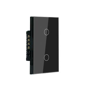 Smart Light Switch 4.65 X 2.83 X 1.34 Inches Need Neutral Wire,2.4GHz Wi-Fi Touch Switch,Work with Smart Life/Tuya App and Alexa,Black 2 Button