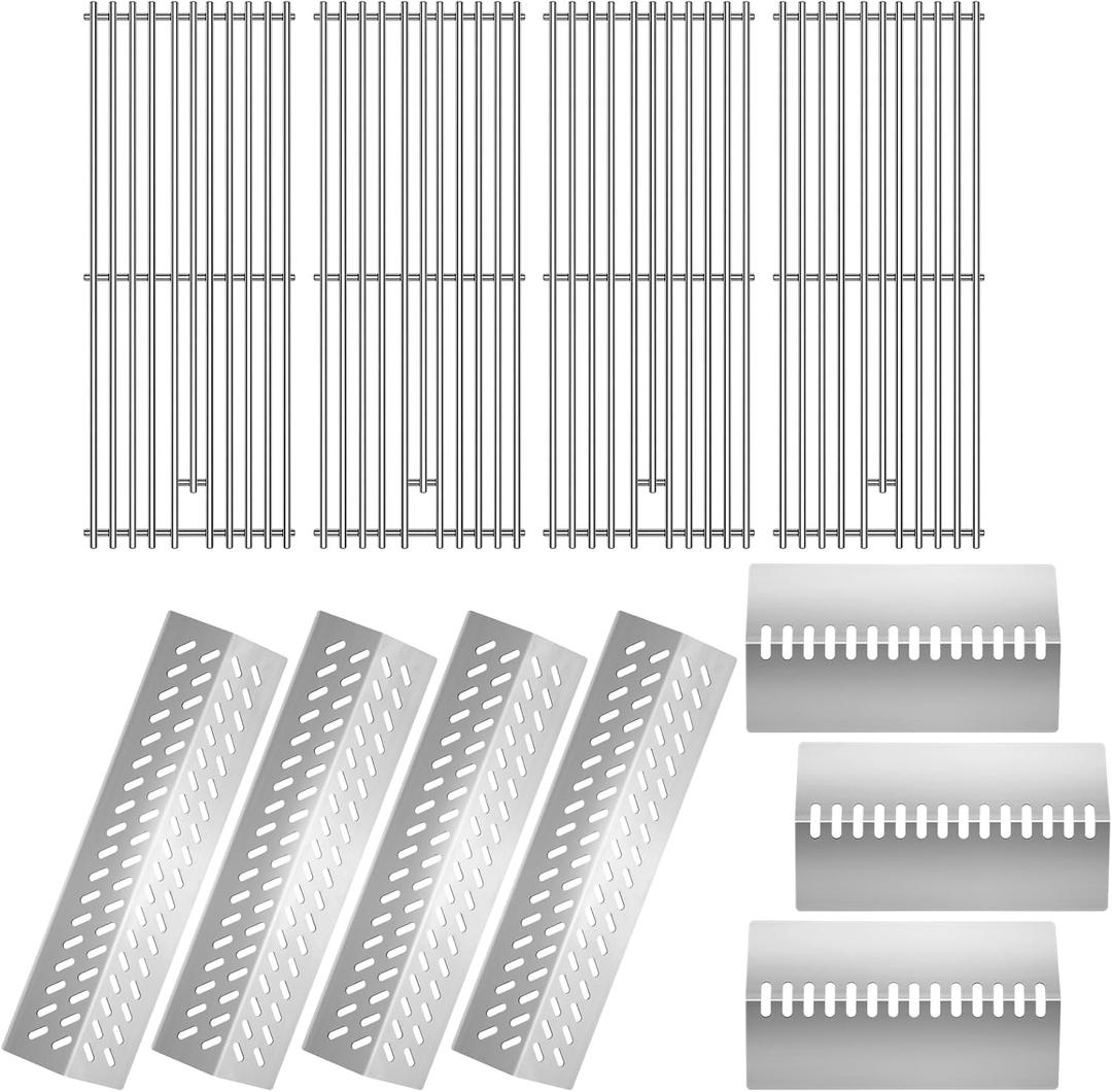 19.25 Cooking Grid Grates with Heat Shields Replacement for Bull 18248 LP, 16517,LP 47628, NG 47629, Grill Parts for Brahma Lonstar Select Outlaw Steer Premium, 7 Burner Premium Grill