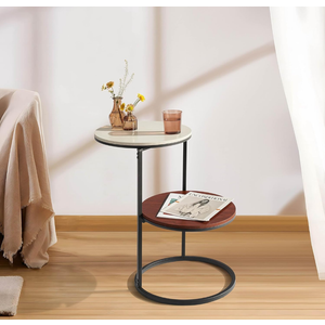 Round Side Table, Modern End Tables Living Room Furniture, Wood Nightstand Small Bedside Table, Unique Accent Tables Bedroom Furniture, Farmhouse Small Couch Side Table, Modern End Table Kids Room