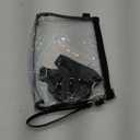 Bagenius Clear Purse Stadium Approved Clear Bag with Removable Straps for Work Sporting Events and Concert (Black)