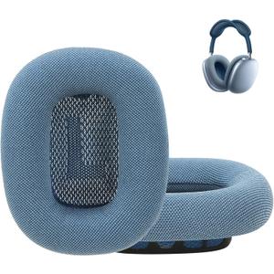 Ear Cushions Replacement for AirPods Max Headphones,Mesh Fabric Covered Earpads with Memory Foam and Magnet (Sky Blue)