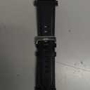 UUPWPOKT Leather Band Compatible with Apple Watch Ultra 3/2/1 Band 49mm 46mm 45mm 44mm 42mm Men, Genuine Leather Strap for iWatch Ultra Series 11 10 9 8 7 6 5 4 3 2 1 SE 3/2/1, Black/Silver