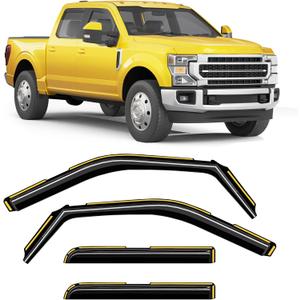 in-Channel Window Rain Guard for Ford F150 2015-2020 SuperCrew (Fit for Ford F250-F550 2017-2025) Rain Guards Side Truck Window Visors Vent Visor Window Deflectors Vent Shades Car Accessories