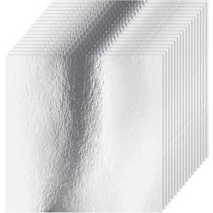 Tenceur 50 Sheets Silver Cardstock Shimmer Metallic Paper 12 x 12 Foil Sheets Square Printer Paper 250gsm Cardstock for Birthday Card Making DIY Projects Crafting Party Decorations