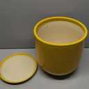 Ceramic Pot for Plants - 10 Inch Plant Pot Indoor with Drainage Hole and Saucer Large Planter for Outdoor Plants Cylinder Decorative Flower Pot Yellow