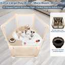 69.3"x69.3"x34.6" Extra Large Dog Playpen Indoor, Tall Puppy Playpen with Removable Roof, Sturdy Fabric Dog Pen for Medium to Large Pets, Spacious Hexagonal Pet Playpen Indoor for Comfort & Security