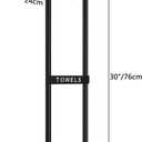 STWWO Towel Racks for Bathroom, Bathroom Towel Storage Wall Mounted 30 inch with Shelf Can Holds 6 Large Towels, Wall Towel Rack for Rolled Towels, Black