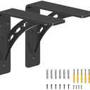 FIRMETAL 6 inch x 5 inch Heavy Duty Shelf Brackets ,Premium Alloy Metal Mantel Brackets (Set of 2) Fireplace Mantel Brackets - Countertop Support (6'' x 5 '')