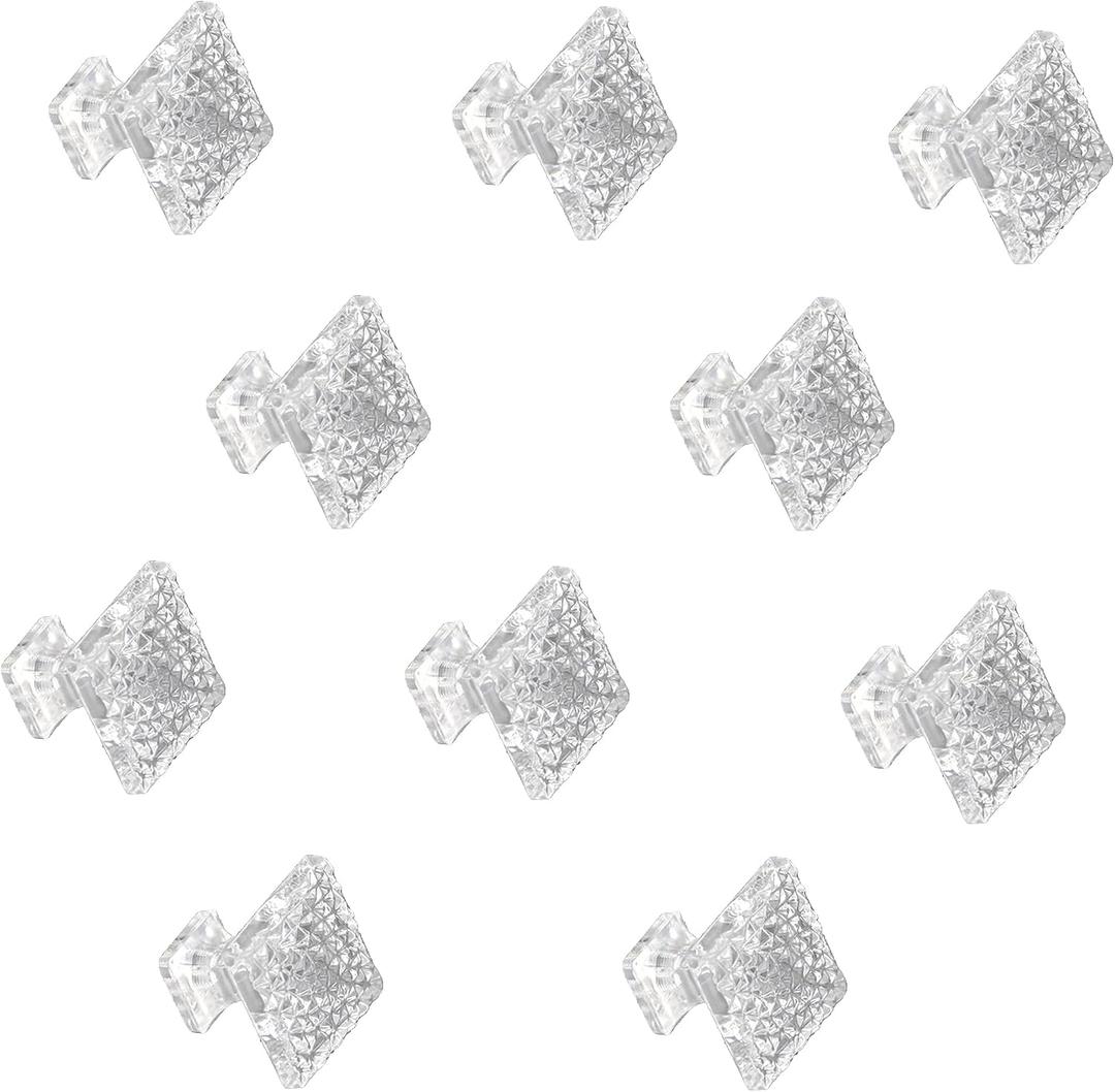 10Pcs Crystal Clear Acrylic Drawer Handles (1.2-Inch Square)