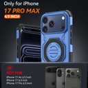 Magnetic for iPhone 17 Pro Max 6.9" Case, Compatible with MagSafe, Full Body Rugged Case with Upgraded 360° Spin Magnetic Invisible Ring Stand & Kickstand (Blue)