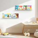 HBlife 24 Inches Floating Shelves Wall Mounted Clear Acrylic Shelves for Figures, 16 Inch Stud Spacing Invisible Floating Bookshelf for Kids and Nursery, 2 Pack (5MM Thick)