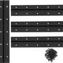 4PACK 10 Inch Heavy Duty Piano Hinge, Black Stainless Steel Continuous & Piano Hinge,2" Open Width,for Cabinet Door Cases Woodworking Wood Furniture Tool Storage Boxes with 40pcs Screws