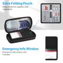 MEDMAX Hard Shell Insulin Cooler Travel Case with 2 Ice Pack, Shock Absorption Insulated Diabetic Medication Organizer Carrying Bag with Extra Pouch for Insulin Pen and Other Diabetic Supplies, Black