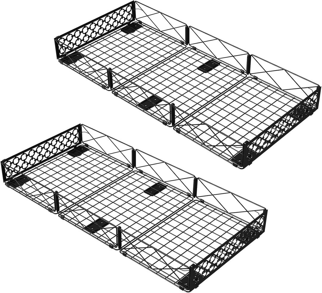 NADAMOO Large Under Bed Storage with Wheels, Low Profile Rolling Under Bed Storage ContainersFoldable Metal Under the Bed Organizer Bins for Bedroom,2 Packs