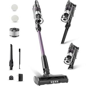 CANDY Cordless Vacuum Cleaner,45Mins Vacuum Cleaners for Home,Stick Vacuum,Strong Suction,Removeable Battery,Anti-Tangle,One Click Clean,Lightweight Handheld for Hardwood Floor Carpet Pet Hair Car