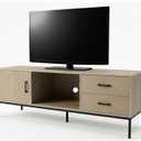 TV Stand for 55/60 Inch TV, Modern Wood Entertainment Center with Storage, 52" Media Console Table with 2 Drawers & Door Cabinet, Television Stands for Living Room & Bedroom (Wood Tone)
