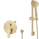 Gabrylly Shower System, High Pressure 12" Rain Shower Head with Handheld Shower, Wall Mounted Slide Bar Shower Faucet Set Complete, Shower Combo Set with Shower Valve,Brushed Gold