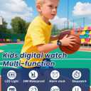 Juboos Kid's Digital Watch for Boys and Girls, Waterproof LCD Digital Sports Kids Watch with 7 Color LED Lights, Stopwatch, Alarm