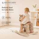Rock My Baby Rocking Horse for Toddlers 18M+, Light Brown Plush Ride-On Horse Toy with Realistic Galloping Sounds, Upgraded Wooden Rocker for Boys and Girls, 25.2"L x 13.38"W x 14.56"H