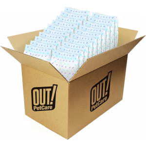 OUT! Petcare Disposable Dog Diapers for Female Dogs, Dog Heat Diapers, Female Dog Period Pads, Female Doggy Diaper for Peeing, Pet Diapers for Medium Dogs, 18”-25” Waist, Medium/Large, 96 Count