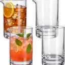Hushee 4 Pack Cocktail Mixing Glass for Bartender 18oz Bar Crystal Cocktail Stirring Pitcher Thick Mixing Glass Old Fashioned Beaker Accessories for Drinks Martini Whiskey Home Mixologists (Plain)