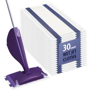 AIR U+ Disposable Mop Pad Refills for Swiffer Wet Jet Mops, Thickned and Absorbent Wet Pads Refill, 30 Count