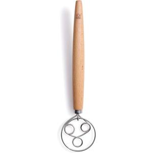 King Arthur Baking Company Bakers Batter Whisk, Triple-Loop, 18/8 Stainless Steel and Beechwood