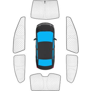 KMF 6pcs Thicken Sun Shades for Honda Civic Sedan 2012-2015 Accessories, Windshield Sunshade Full Car Window Covers for Side Rear, UV Block and Blackout Privacy for Camping Outdoor