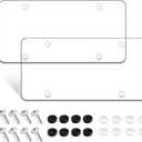 License Plate Protector 2 Pack, Clear License Plate Cover 12.08 * 6.02 Universal, Plate Cover for Car Plastics, Car Frame Cover Shield with Screws Transparent Spacers Screw Caps by XIOGZAXI