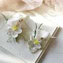 MAFELOE 2 Pieces Corsage and Boutonniere Set, Artificial Calla Lily& Orchid Flowers Accessories Decorations for Wedding Prom Party Celebration Suit- White (W4-X2-LL)