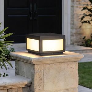 MVBT Outdoor Post Lights Hard Wired, 9.8" Pillar Lights Waterproof, AC100-240V LED Column Lamp, Electric Modern Fence Deck Cap Lantern 3000K Lighting for Patio Garden Driveways Entrances Posts