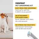 Pet Grooming Vacuum Kit - Super-Quiet Dog Hair Vacuum Groomer with Brush, Detangle, Deshed, Trim, Clean, & Dry Attachments - All You Need Pet Grooming Kit at Home