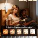 Clip on Light,9 Brightness+5 Color Clip on Lamp with 4000mAh Battery,450 Lumen Rechargeable Desk Lamp with Clamp,48 LED Reading Light for Bed,Cordless Reading Lamps for Bed/Headboard/Craft