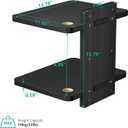 WALI Floating TV Shelf, 2 Tier Projector Shelf for DVD Players, Routers, Game Consoles, Cable Boxes, Living Room Decor Accessories, Wall Mount Shelves Holds Up to 22lbs (CS202NB), 2-Shelf, Black