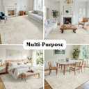 9x12 Area Rugs for Living Room Washable Rug: Anti-Skid Abstract Modern Living Room Rug Soft Thin Carpets Indoor Floor Non-Shedding Carpet for Bedroom Dining Farmhouse Nursery Home Office Beige White