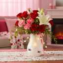 Skylety Valentine's Day Icon Glass Vase Icon Pink & White Flower Vase 5.75'' x 4.25'' Hand Blown Table Centerpiece for Him Her Valentine's Day Wedding Housewarming Gifts Home Decor(Black Xo)