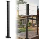 Sidasu 36IN Cable Railing Corner Post with Fixed Top, L Shape Deck Cable Railing Post for Cable Railing System, Matte Black Finish,P02