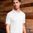 Vantage Apparel NCAA Mens White Men's Collegiate Premium Moisture Wicking Icon Polo (White, M)